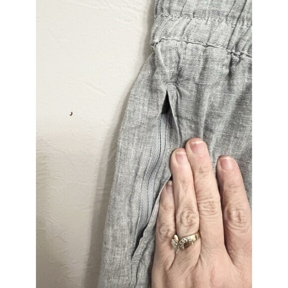 Athleta Retreat Linen Ankle Pants Women’s Medium Gray High Rise 851027 New - Picture 8 of 11